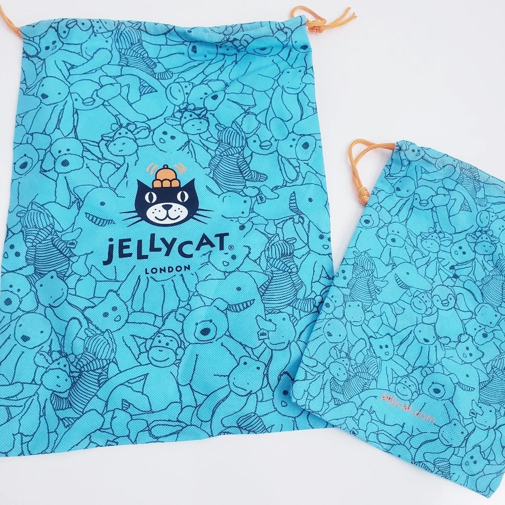 Jelly Cat Drawstring Set Of 2 Gift Bags